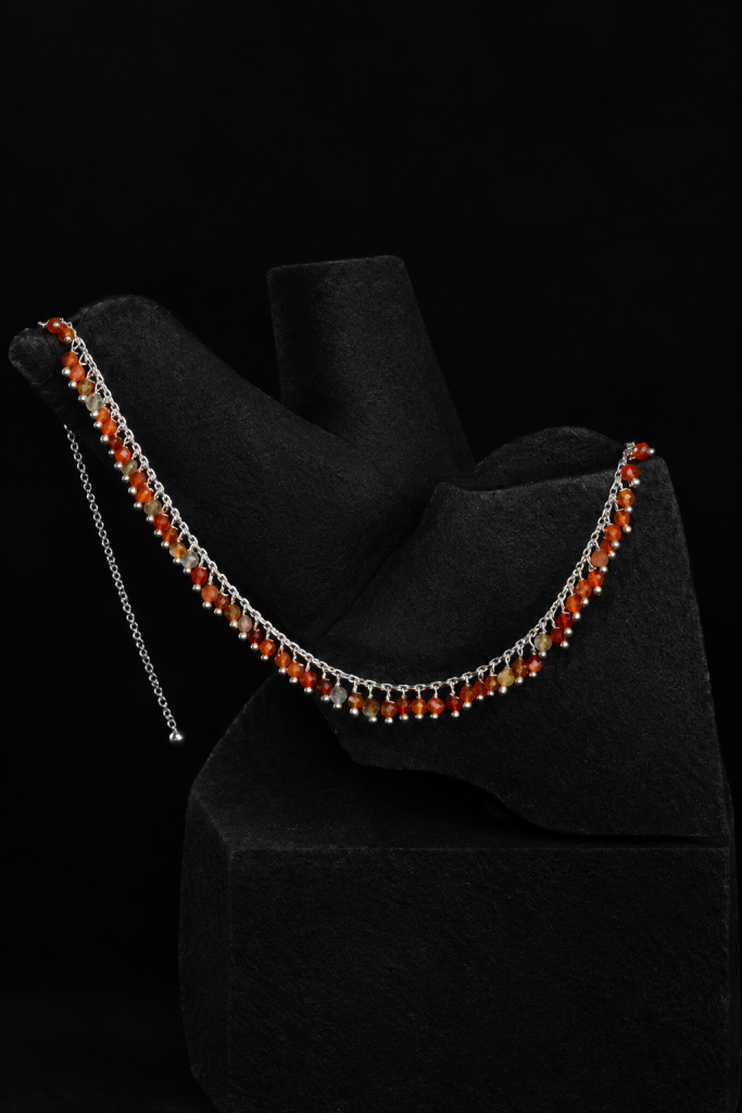 گردنبند رشته سنگ کارنلین